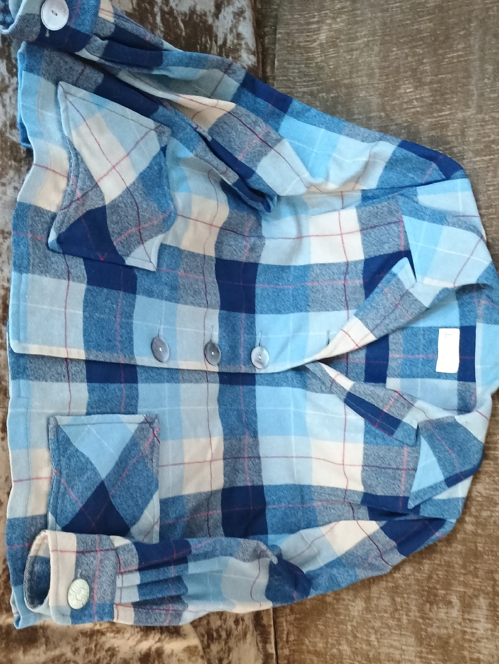 Pendleton Blue & Light Blue Plaid Jean Jacket